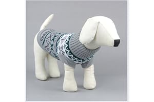 Tineer Manteau de Tricot de Flocon de Neige de Chien d'animal familier, Chiot Chat Pull-Overs Sweater Jacket Hiver Noël vêtements Chauds (XL, Gris)