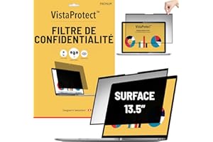 VistaProtect - Filtre de Confidentialité & Filtre Anti-Lumière Bleu Premium. Film de Protection 2-en-1 pour Écran de Microsoft Surface Pro X & Surface Pro 8 & 9 (13” Pouces)