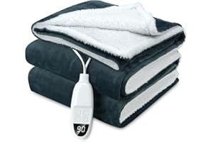 CONOPU Koc grzewczy, flanelowy, koc grzewczy, koc z 6 stopniami ogrzewania, timer 10 h, szybkie nagrzewanie, zabezpieczenie przed przegrzaniem, automatyczne wyłączanie, wskaźnik LED, można prać w