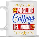 TeeDesign Tazza miglior collega del mondo. Idea Regalo compleanno o natale per lui e lei, collega uomo e donna - tazza colleg
