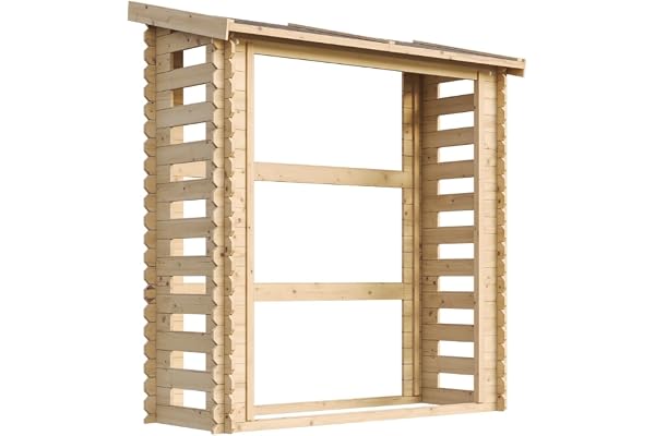 TIMBELA M201 Abri à bûches -l86xL184xH200 cm/ 0.9 m2 - Abri De Stockage du Bois et Range bûches extérieur