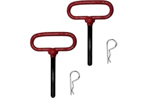 YRSSSA Trailer Tow Hitch Lock Pin with Rubber-Coated Handle, Red Head Hitch Pin-For Towing Cargo, Boat, RV, Car, Truck, ATV (2pcs(1/2x3-5/8inch))