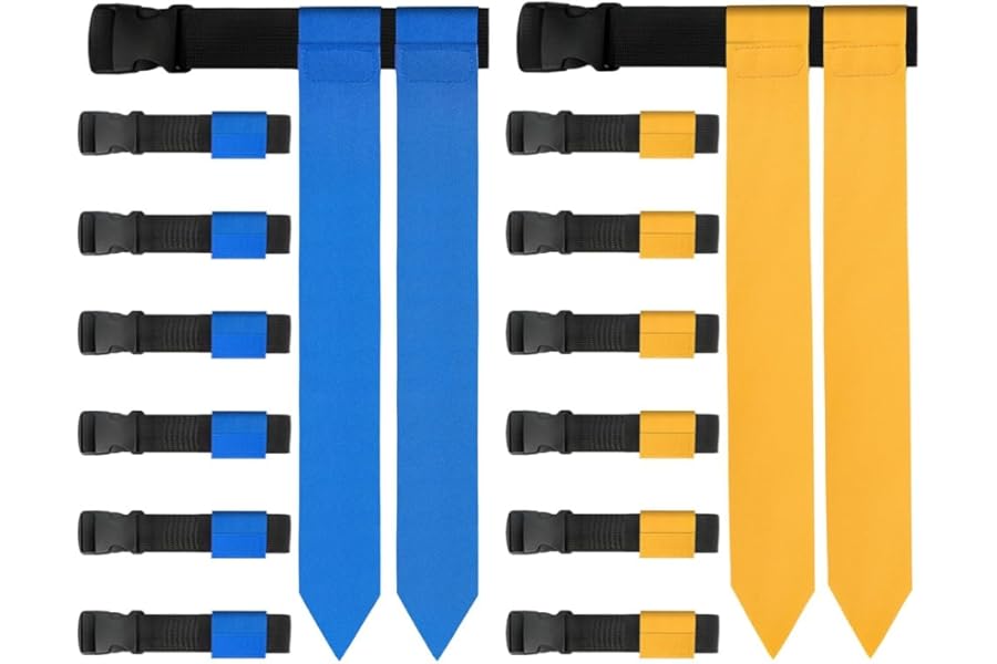 Barfeery Flag Football Belts Set 14 Player Adjustable Flag Football Set for Sports Training Competition