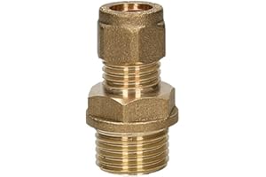 DTTRA 10mm Compression to 1/2" BSP Male pipe fitting brass coupling for copper tube