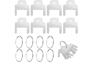 GOSKNOR 8pcs 770301 Paper Towel Dispenser Keys, Stainless Steel Toilet Paper Dispenser Replacement Key with 8 Key Rings Paper Towel Holder Key Practical Tissue Box Key for Kimberly Clark