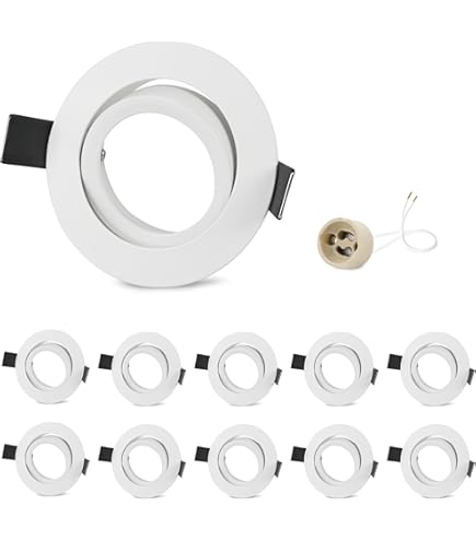 6x Bad Einbaustrahler IP44 Schwenkbar - GU10 Fassung Schwarz Matt
