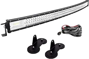 Willpower Phare de travail à LED - 127 cm - 648 W - 2 phares LED de 10,12 cm - Faisceau de câbles - Barre LED 12 V 24 V - Pour voiture tout-terrain, tracteur, phare supplémentaire, feu de recul