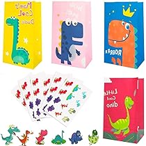40 Sac De Papier De Dinosaure,Sac De Bonbon De Dinosaure Pochettes