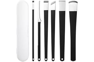 cobee Zestaw 6 noży do wrastających paznokci, stali nierdzewnej, pudełko do przechowywania, narzędzia do usuwania zrogowaciałego naskórka i pedicure