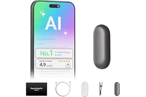 Plaud NotePin Voice Recorder, AI Voice Recorder, App Control, AI Notetaker, AI Transcribe & Summarize, Support 112 Languages, 64GB Memory, Audio Recorder for Lectures, Meetings, Cosmic Gray