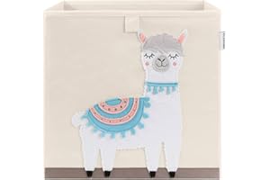 CLCROBD Foldable Animal Cube Storage Bins Fabric Toy Box/Chest/Organizer for Kids Nursery, 13 inch (Llama)