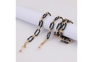 QQLADY Catena con Bottoni in Acrilico Color Ambra Catena per Occhiali da Vista Maschera Anti-smarrimento Occhiali da Sole appesi Cordini Tenere la Collana con la Corda