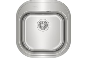 TEKA Fregadero Encastrado 1 Seno para Mueble 45cm, Acero Inoxidable, Incluye Escurridor y Válvula Automática, Modelo Stylo 1C