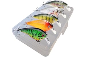 ‎PERCH`N PIKE Crankbait Wobbler Set für Hecht, Barsch & Zander, Kunstköder Set für Spinnfischen, 13g I 7,5cm schwebend, 5er Set Angelköder in verschiedenen Dekoren, Hechtköder, Barschköder, Zanderköder