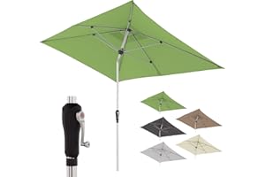 Doppler Sonnenschirm für den Garten SL-AZ Auto Tilt 190x290 cm Fresh Green I Gartenschirm knickbar I Kurbelschirm mit UV-Schutz 80+ I Kurbelschirm aus Aluminium I regenabweisendes Polyester-Dach