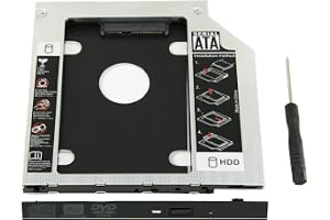Pruthvik Upgraded Version SATA Optical UltraBay 2nd Hard Drive Caddy with SSD or HDD for 9.5 mm Universal CD/DVD Slot