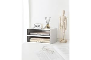 SOSINYA Organizador de escritorio con cajón, caja de almacenamiento, organizador de suministros de oficina de plástico para oficina, escuela, casa, apilables, para pen, maquillaje (B)