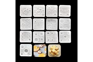 iSuperb 13 piezas Molde de resina Mini Molde de silicona Resin Molds para Bricolaje Chocolate, Azúcar, Postre, Art Craft (13 piezas)