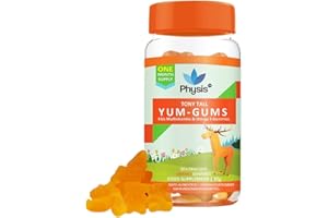 Physis Kids Multivitamin Gummies | Ages 2+ | 30 Orange Flavour Chewable Vitamin with Vitamins C, D, Omega 3 & More | Kids Vitamins Chewies for Cognition, Energy & Support Growth | Children's Vitamins