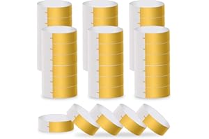 LOMIMOS 700 PCS Bracelets d'Identification, Imperméables Bracelets en Papier Etanche Bracelet doré de Fête pour Festival de Musique Clubs Concert Entrée Evénements