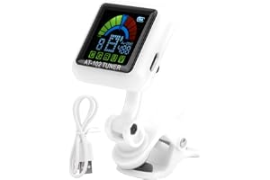 Guitar Tuner, Violin Tuner Guitar Clip-on Tuner USB Rechargeable Built-in Battery Violin Ukulele Tuner AT-102 with Color Scre
