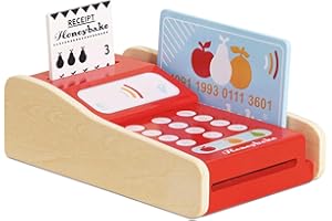 Le Toy Van - Wooden Honeybake Card Machine Role Play Toy | Perfect For Supermarket, Food Shop or Cafe Pretend Play,6.3 x 4.72 x 2.44 inches, Red