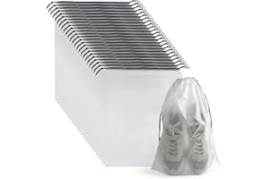 26 Bolsas PLULON para Zapatos de Viaje, Transparentes con Cordón, Impermeables y Antipolvo, Organizador de Calzado para Hombres y Mujeres, Accesorios de Viaje Esenciales