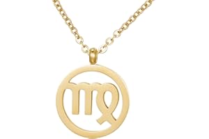 Morella Collar Acero Inoxidable Oro con Colgante Signo del Zodiaco en Bolsa de Terciopelo