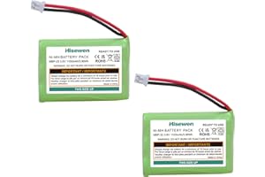 Hisewen - Batteria per monitor MBP33, confezione da 2 connettori quadrati per Motorola Baby Monitor MBP33 MBP33S MBP33PU MBP33P MBP36 MBP36S MBP36PU MBP41 MBP43 MBP18