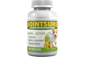 JOINTSURE Joven & Activo: Suplementos con Glucosamina y Mejillón Verde para articulaciones de Perros y Cachorros - Rigidez - 60 Tabletas