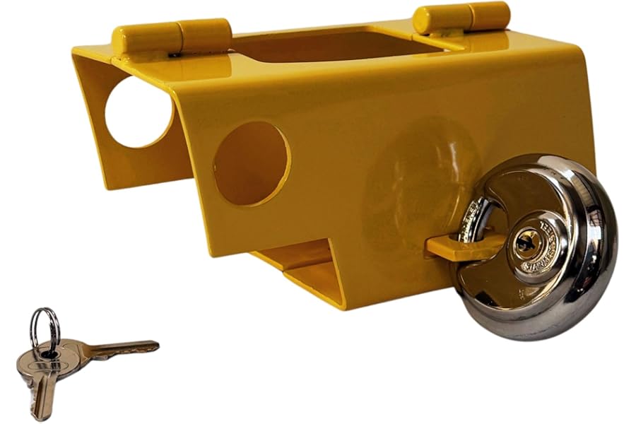 Hyfive Heavy Duty Hitch Lock for Caravan/Trailer Stainless Steel With Padlock Security Lock for Caravan