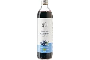 LOOV Wild Blueberry Juice Organic, 500 ml, Wild-Crafted from Nordic Forests, High in Antioxidants, 100% from Directly Pressed Blueberries, Not from Concentrate, No Water Added, No Added Sugar