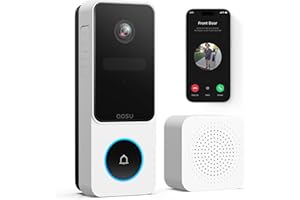 AOSU Kabellose Türklingel mit Kamera Kabellose, 2K HD Smarte Video-Türklingel mit Klingel, 170° von Kopf bis Fuß im Blick, PIR Personenerkennung und Paketdetektion, 2,4 GHz WLAN, Arbeiten mit Alexa