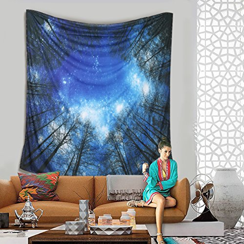 Kinlo hochweitige 130*150 Nachthimmel Tapisserie Wandteppich Wohnheim Decor aus Polyester Wandbehang als Strandschal oder Strand Decke