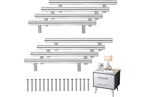 Shao hua 8 PCS T- Bar Bâton Cuisine Porte Poignées Tire Avec Vis(200MM), Acier Inoxydable Poignee de Meuble Cuisine Espacement des Trous de 128 mm, pour Porte d'armoire Poignées de Porte de Cuisine