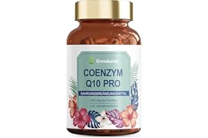 ‎ENNATUREE Q10 Kapseln Hochdosiert, 120x mit 500mg Coenzym Q10 Pro Kapsel, Hochwertiges Vegan aus Fermentation - ohne unerwünschte Zusätze, Vorrat für 4 Monate