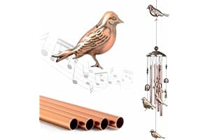 Koonafy Wind Chimes Brass Birds Retro Windchimes Aluminum Tube Wind Chime for Outdoor Indoor Patio Garden Housewarming Gift Decor
