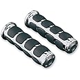 Kuryakyn 6235 Premium ISO Handlebar Grips for Throttle and Clutch: Kawasaki, Suzuki, Victory & Yamaha Motorcycles, Chrome, 1 Pair