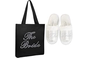 Varsany Personalised Tote Bag Made with Rhinestone Crystals - Bride Tote Bag Made of Cotton - Team Bride Bags Best Suited to be Used as Bride to be Gifts - Convenient Size, Durable Quality