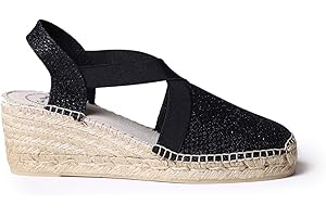TONI PONS Triton - Espadrille compensée végétalienne pour Femme de en Tissu de Coton.