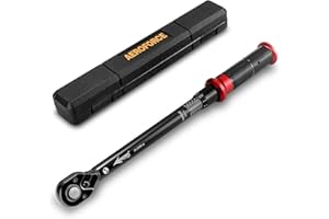 AEROFORCE PROFESSIONAL TOOLS AEROFORCE Clé Dynamométrique 1/2", Haute Précision ±3%, 20-220 Nm Clé Dynamométrique avec Boîte de Rangement pour Motos, Voiture et Camion