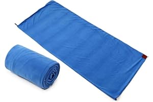 Richolyn Fleece Sleeping Bag Liner, Sleeping Bag Liner Travel Sheet, Camping Sleeping Bag, Travel Sleeping Bag, Ultralight And Compact Bags Are Perfect For Hiking, Backpacking & Camping, Blue