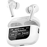 HAMMER Screen TWS Earbuds Wireless with 13mm Drivers, ANC Ear Buds 32dB, up to 50H Playtime TWS Ear Buds, Type-C Fast Charging, BT v5.4, True Wireless