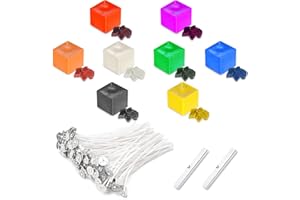 LOVEXIU Colors Candle Wax Dye,Colorante per Candela,Candele Coloranti,Cera per Candele Fai da Te,Colorante Candela Fabbricazione Chip di Colore,Coloranti per Candele Fai da Te con 50 Pezzi Stoppini