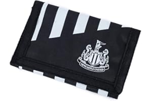 Hy-Pro Officially Licensed Newcastle United F.C. Wallet – Stripe Design, NUFC, Newcastle Merchandise Trifold, 4 Card Slots, Coin Pouch, Zip Pouch, Cash Pocket, for Kids and Adults