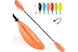 ‎ABAHUB Abahub 218/230/241cm Kajak Paddel Aluminium Doppelpaddel mit Paddelleine für Kajakfahren Ruderboot Kanusport Aluminiumlegierungs Schaft Kunststoff Klingen Schwarz/Weiß/Rot/Blau/Grün/Orange/Gelb