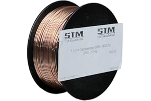 STM SCHWEIßTECHNIK Schutzgas Schweißdraht Stahldraht SG2 1,0 mm CO2 G3Si1 MIG/MAG 0,5-15kg D100 D200 K300, Größe: D100 1,0 Kg
