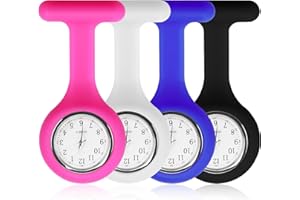 BAKEWHIZ Reloj de enfermera con trotadora, juego de 4 pines de silicona para blusa de escudete para ayudas cuidadosas y personal de salud