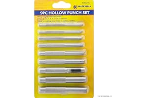 BARGAINGALORE NEW 9PC HOLLOW PUNCH SET HOLE CUTTER PUNCHER TOOL GASKET VINYL CRAFT LEATHER