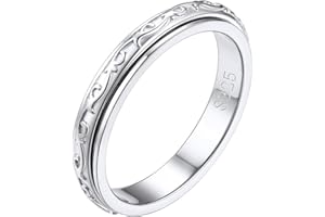 FOCALOOK Bague Femme Argent 925 à Noeud Celtique, Bague Rotatif Anti Stress Personnalisable, Taille 49/52/54/57/59/62/64/67